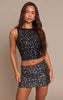 Black Extreme Studded Mini Skirt