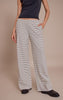Monochrome Stripe Heavy Cotton Drawstring Wide Leg Pants