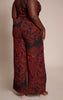 Plus Brown Printed Chiffon High Waisted Wide Leg Pants