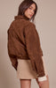 Chocolate Croc Suede Bomber Jacket