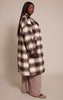 Plus Brown Checked Structured Double Breasted Wool Look Maxi Coat