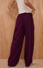 Plum Woven Wide Leg Cargos