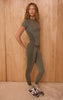 Olive Sculpt Rib Panel Leggings
