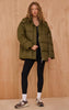 Olive Oversized Hooded Puffer Jacket