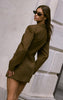 Chocolate Wool Look Structured Blazer Dress