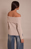 Oatmeal Off The Shoulder Knit Long Sleeve Top