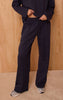 Navy Interlock Pintuck Straight Leg Sweatpant