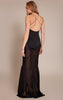 Black Satin Contrast V Neck Maxi Dress
