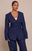 Shape Navy Wool-Look Cross Over Blazer