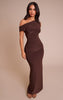 Petite Chocolate Trim Detail Maxi Dress