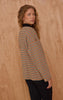 Tan Stripey Collar Detail Long Sleeve Rugby Top