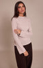 Sand Marl Soft Jersey V Neck Flared Long Sleeve Top