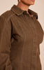 Shape Khaki Cinched Waist Twill Shirt