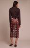 Chocolate Mesh Polka Dot Midi Skirt