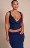 Shape Navy Slinky Knot Detail Cowl Neck Top