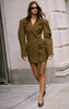 Chocolate Wool Look Structured Blazer Dress