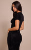 Petite Black Fluffy Knitted Fitted Top