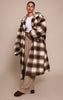 Plus Checked Funnel Neck Wool Look Maxi Coat