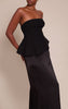Black Tailored Peplum Hem Maxi Dress