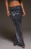 Black Sequin High Waisted Maxi Skirt