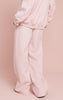 Baby Pink PLT Embossed Wide Leg Sweatpants