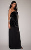Black Velvet Bandeau Pleated Chiffon Skirt Panel Maxi Dress