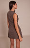 Chocolate Button Down Detail Asymmetric Hem Shift Dress