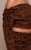 Plus Chocolate Floral Jacquard Bardot Top
