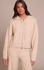 Beige Zip Through Knitted Hoodie
