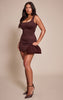 Shape Chocolate Hotfix Mini Dress