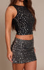 Black Extreme Studded Mini Skirt