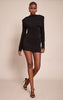 Black Ruched Long Sleeve Bodycon Dress