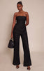 Black Lace Bandeau Overlay Straight Leg Jumpsuit
