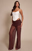 Chocolate Mesh Extreme Fold Over Flared Leg Pant