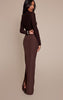 Brown Chiffon Maxi Skirt