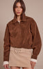 Chocolate Croc Suede Bomber Jacket