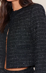 Black Sequin Boucle Jacket