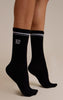 Black PrettyLittleThing Embroidered Sports Socks