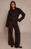 Chocolate Boucle Knitted Button Up Cardigan