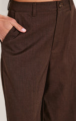 Chocolate Woven Wide Leg Pants Tailored