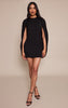 Black Woven Asymmetric Mini Bodycon Dress