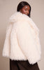 Plus Cream Mongolian Fur Midi Coat