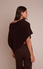 Chocolate Boucle Cape Top