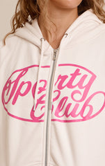 Cream Sports Club Cotton Fleece Full Zip Hoodie
