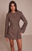 Chocolate Wool Look Structured Shift Dress