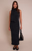 Black Wrap Neck Detail Maxi Dress