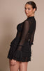 Black Mesh Frill Detail Smock Dress