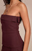 Plum Faux Suede Bandeau Foldover Jumpsuit