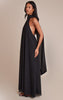 Tall Black Chiffon High Neck Scarf Detail Maxi Dress