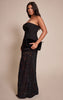 Shape Black Bandeau Lace Insert Maxi Dress